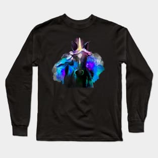 Watercolor Black Unicorn Long Sleeve T-Shirt